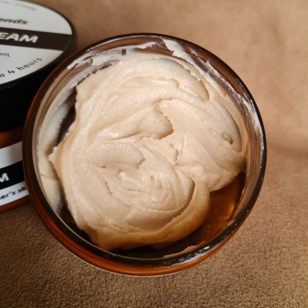 Open jar of My Swim Cream showing the creamy texture